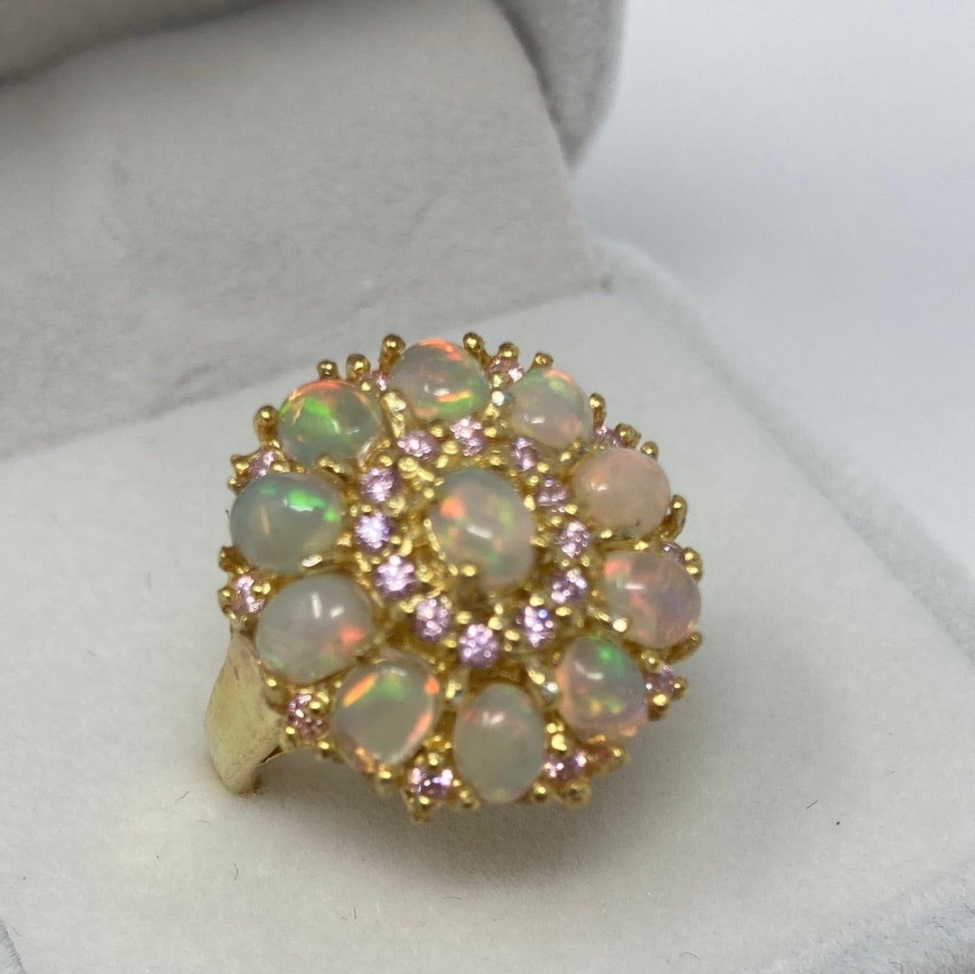 Genuine Natural Fiery Opal Ring