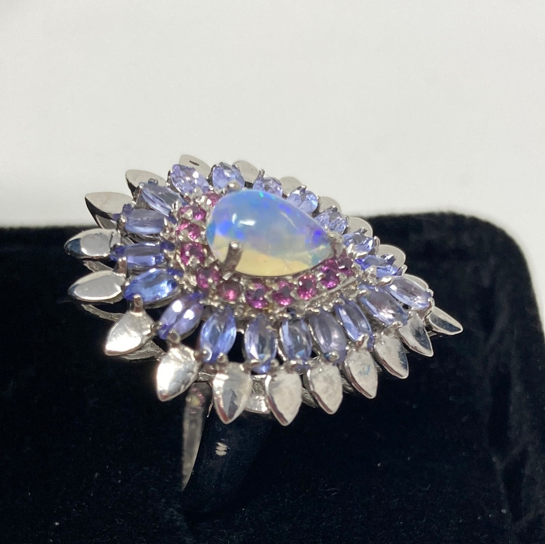 Genuine Fiery Opal & Tanzanite π