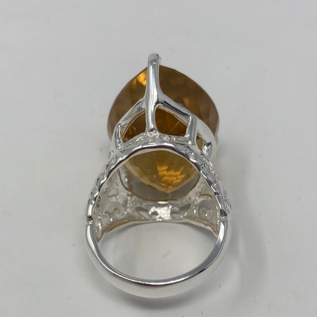 Incredibly 32+ CTW Genuine Citrine Ring