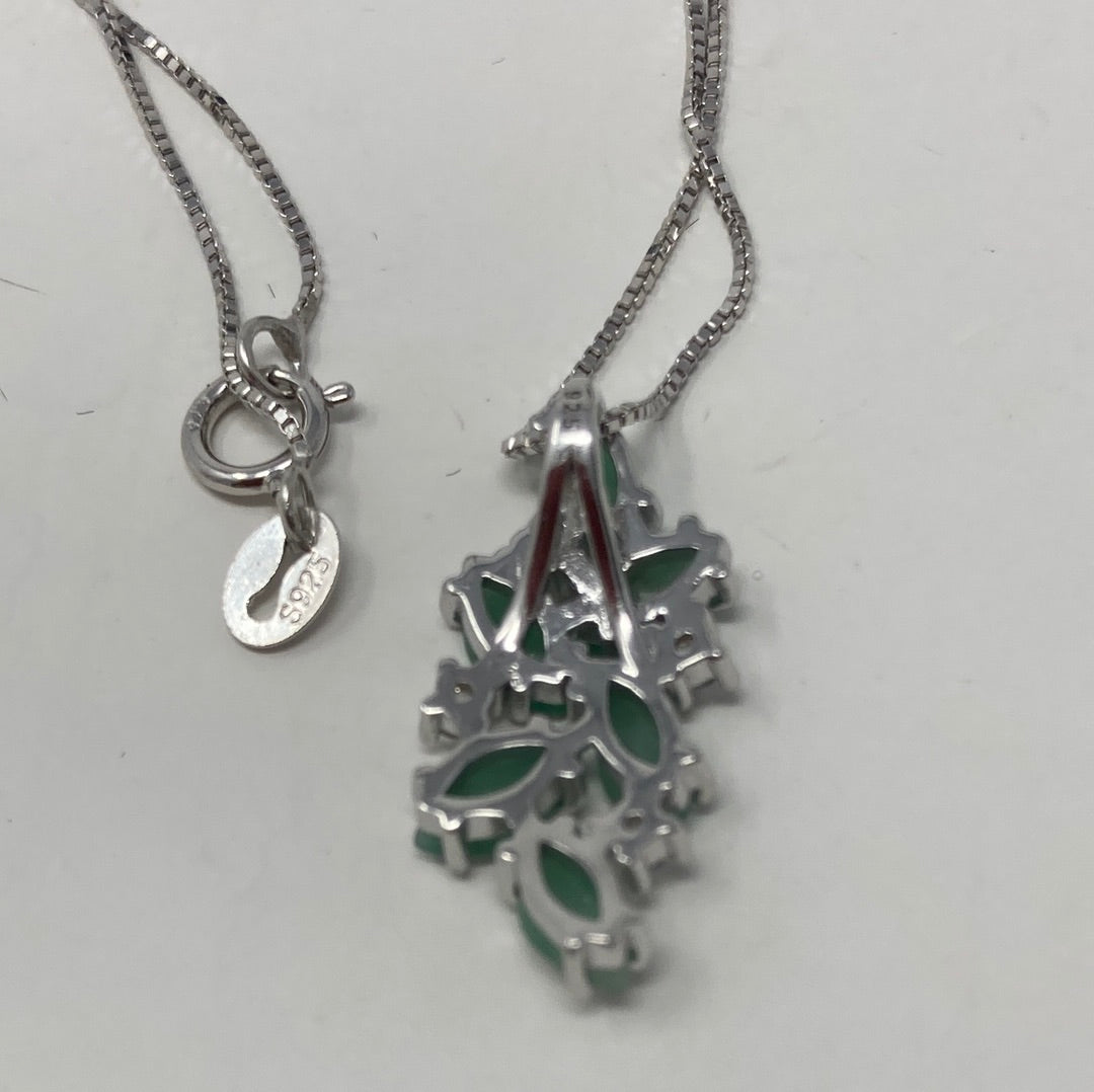 Genuine Emerald & White Topaz Pendant