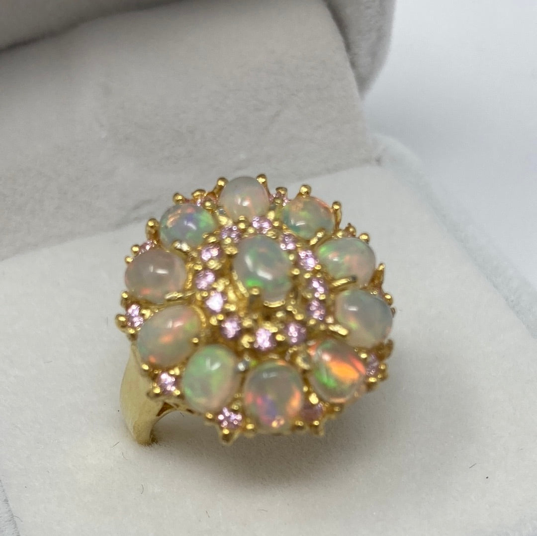 Genuine Natural Fiery Opal Ring