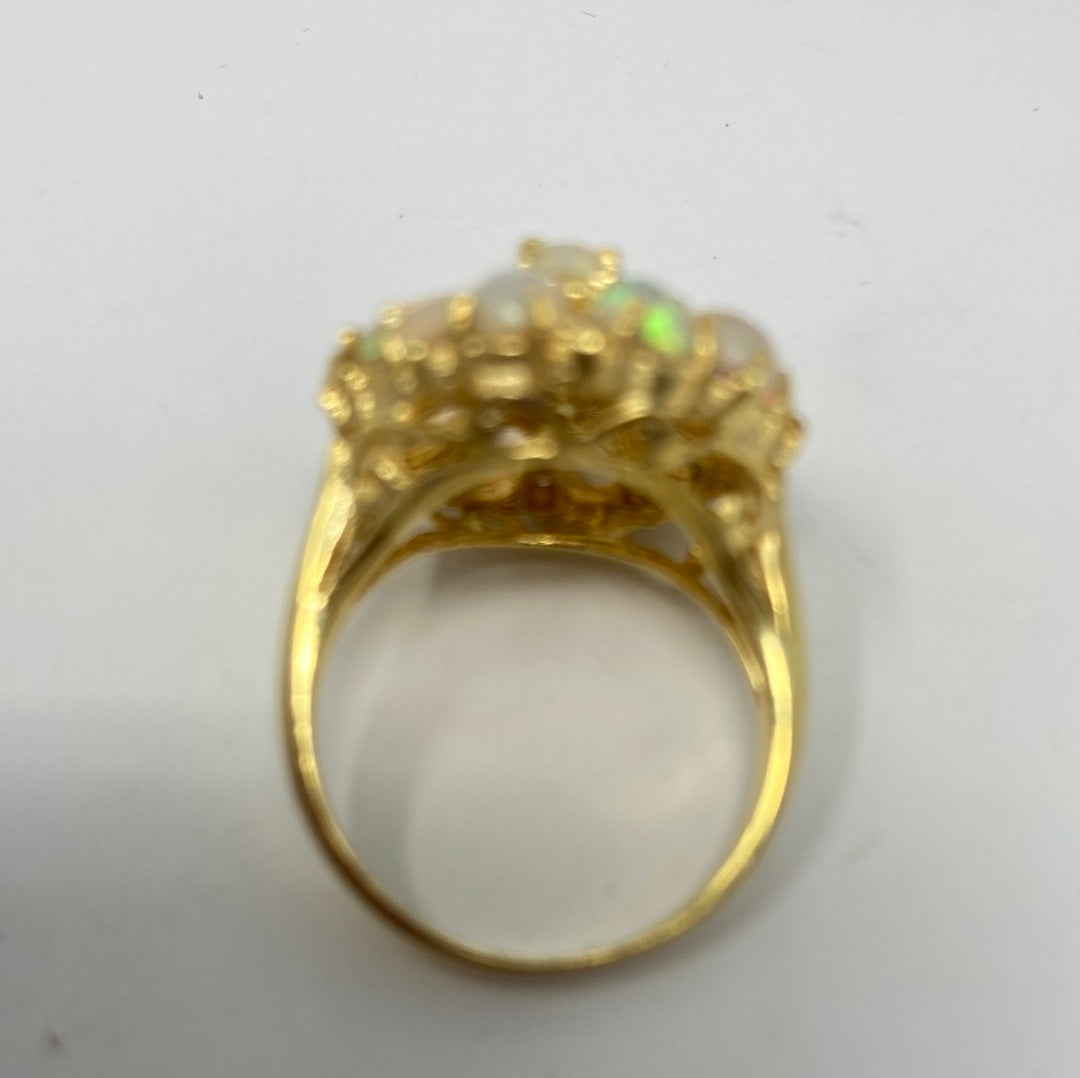 Genuine Natural Fiery Opal Ring