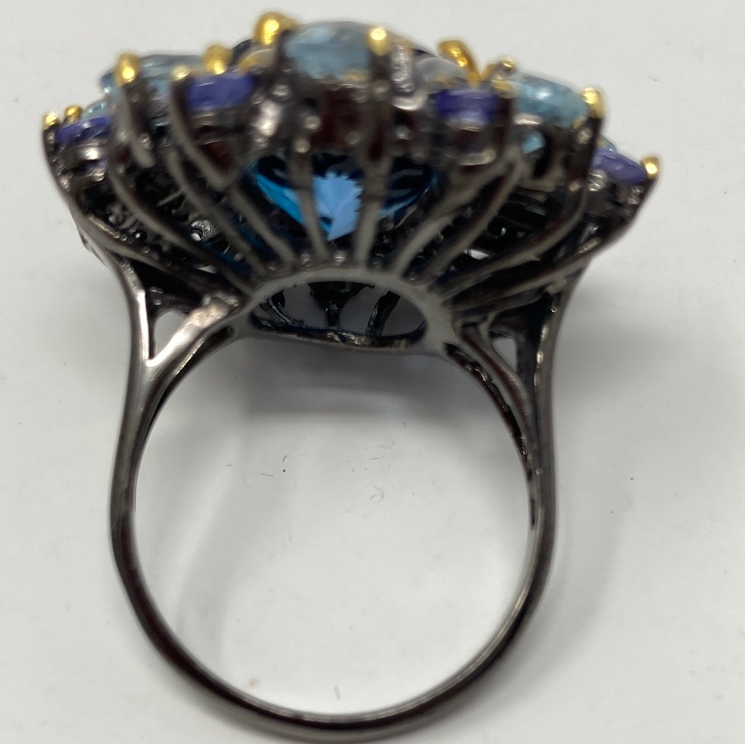 Exceptional Genuine London Blue Topaz, Aquamarine & Tanzanite