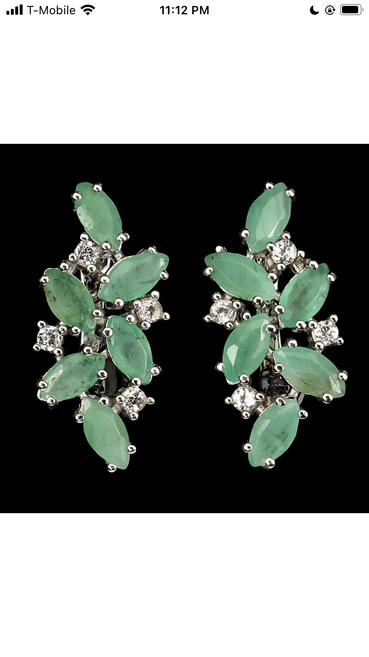 Genuine Emerald Earrings