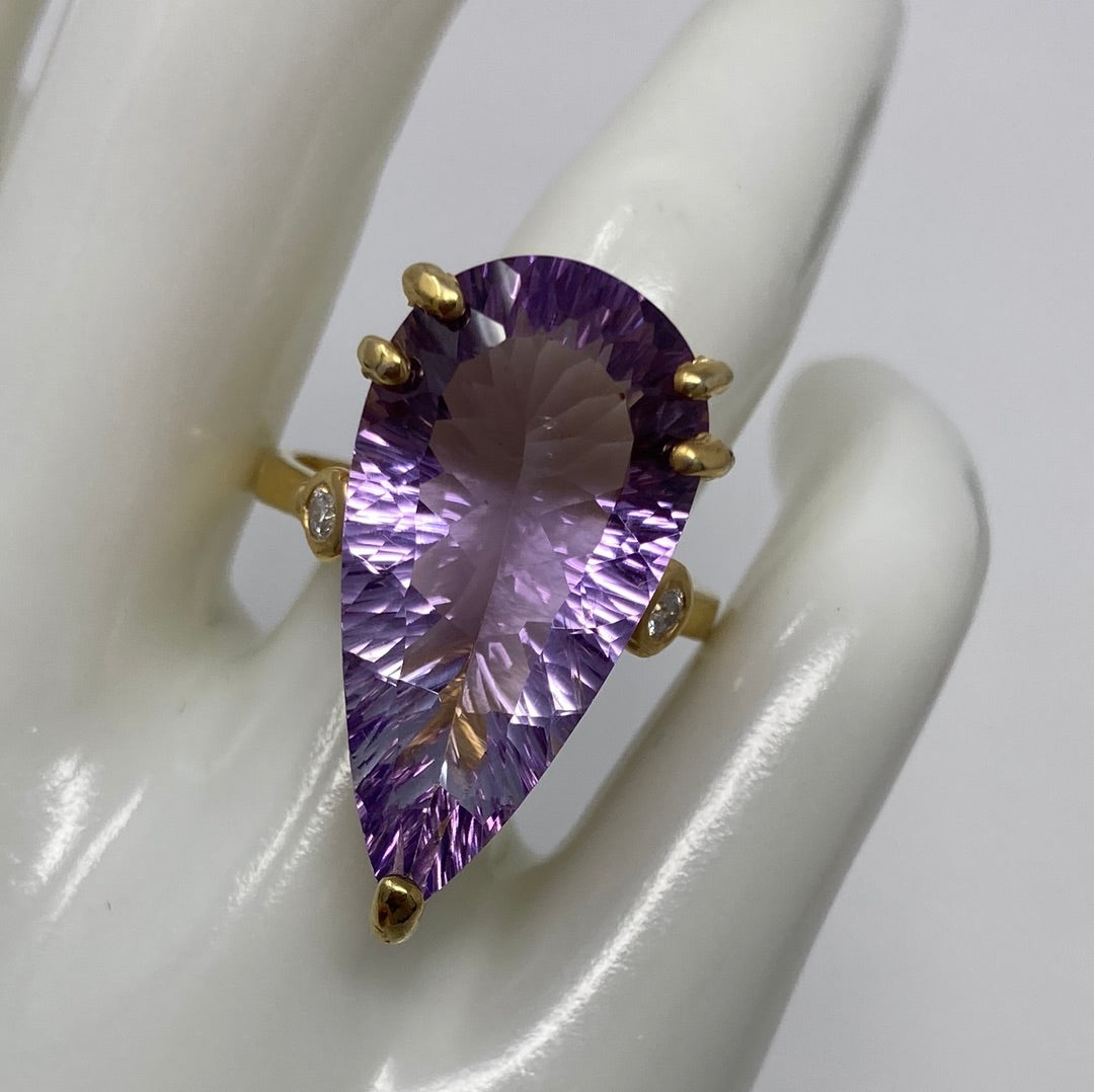 Breathtaking 23 CTW AAA Genuine Amethyst Ring