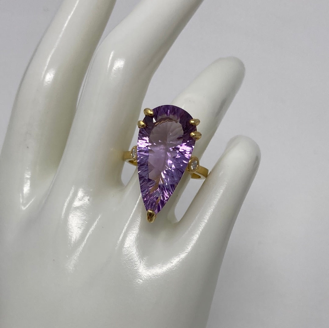 Breathtaking 23 CTW AAA Genuine Amethyst Ring