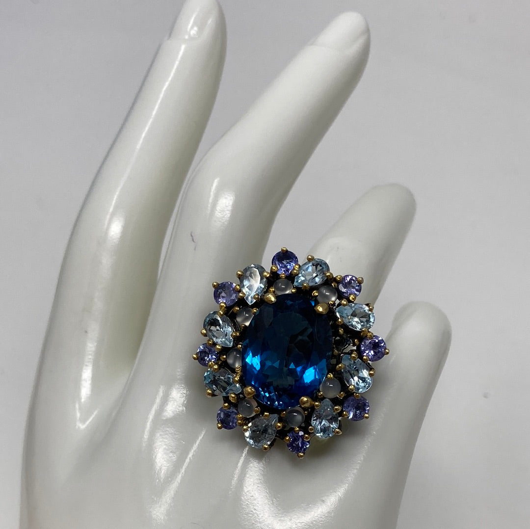 Exceptional Genuine London Blue Topaz, Aquamarine & Tanzanite