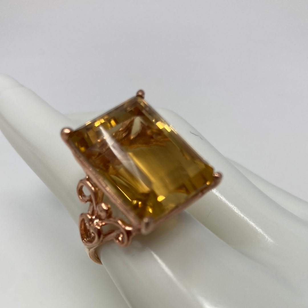 27 CTW Genuine Citrine Ring