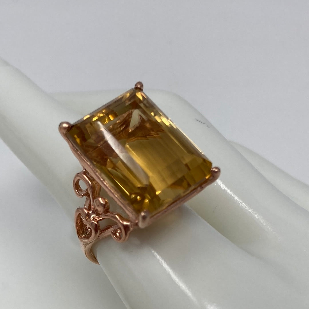 27 CTW Genuine Citrine Ring
