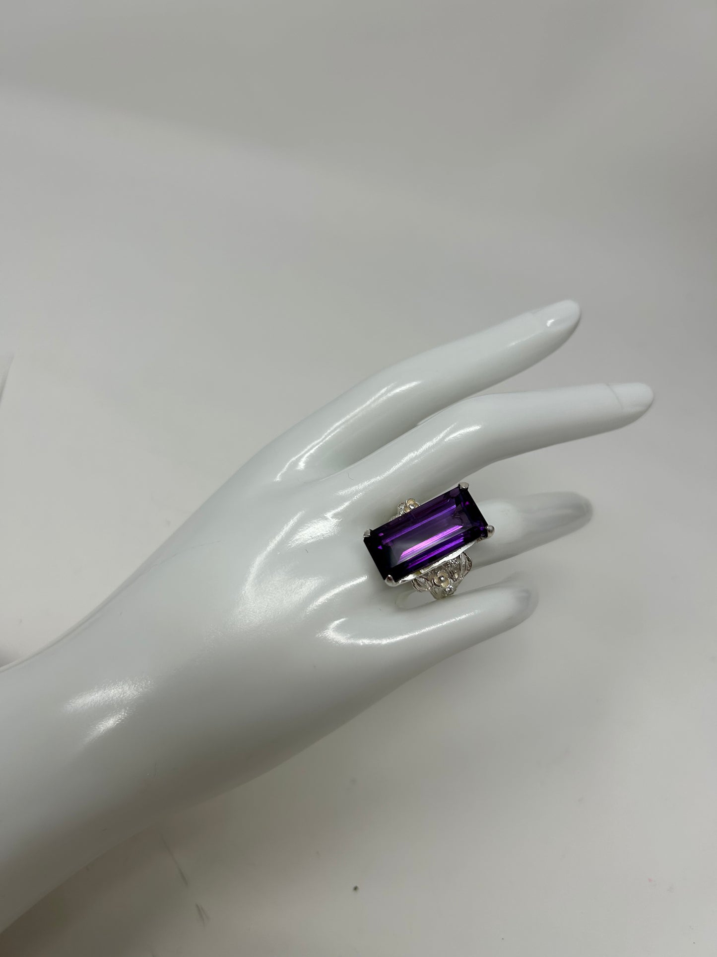 Deep Purple Genuine Amethyst 32 CTW Ring