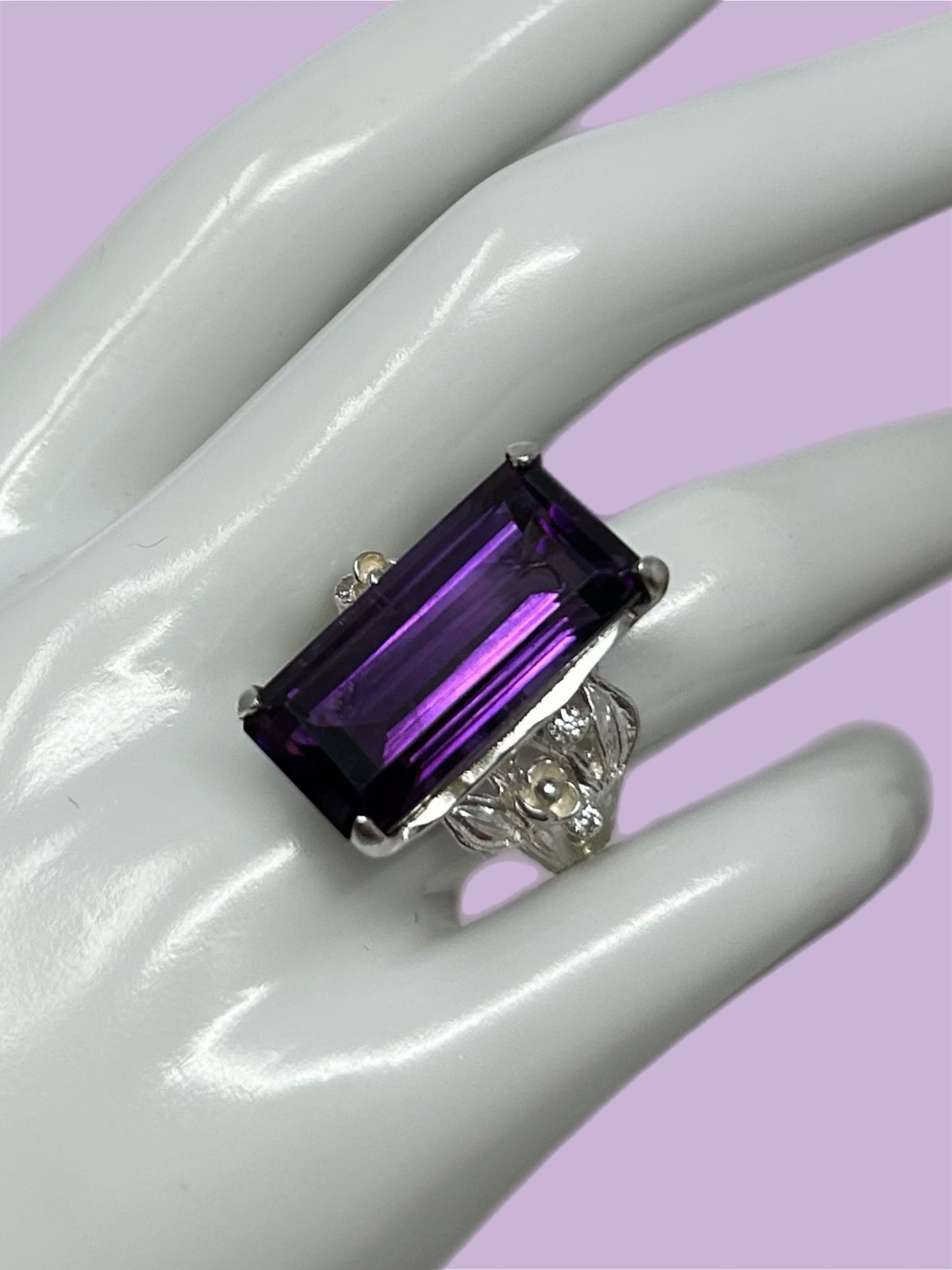Deep Purple Genuine Amethyst 32 CTW Ring
