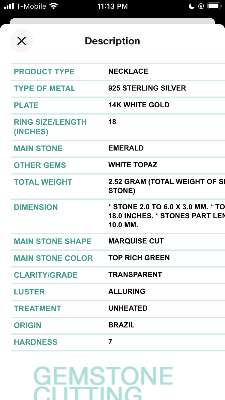 Genuine Emerald & White Topaz Pendant
