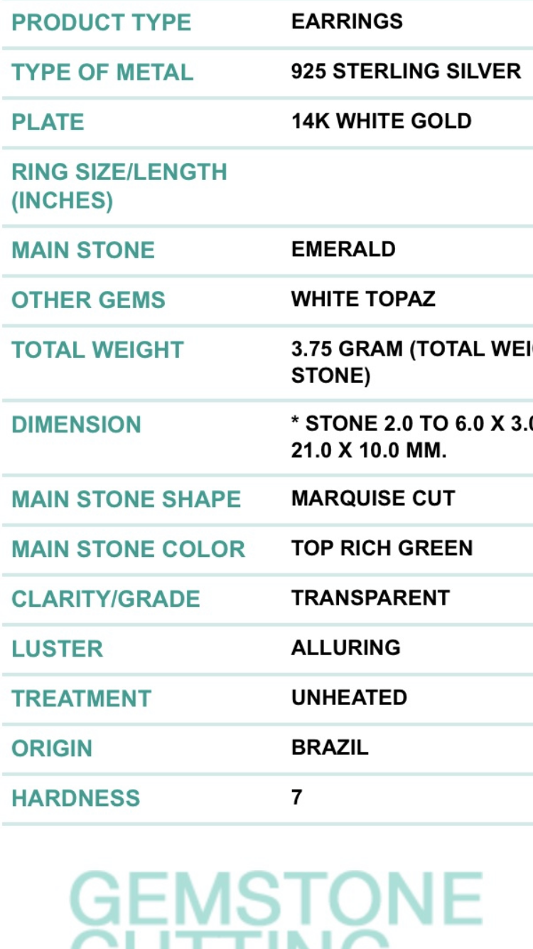 Genuine Emerald Earrings