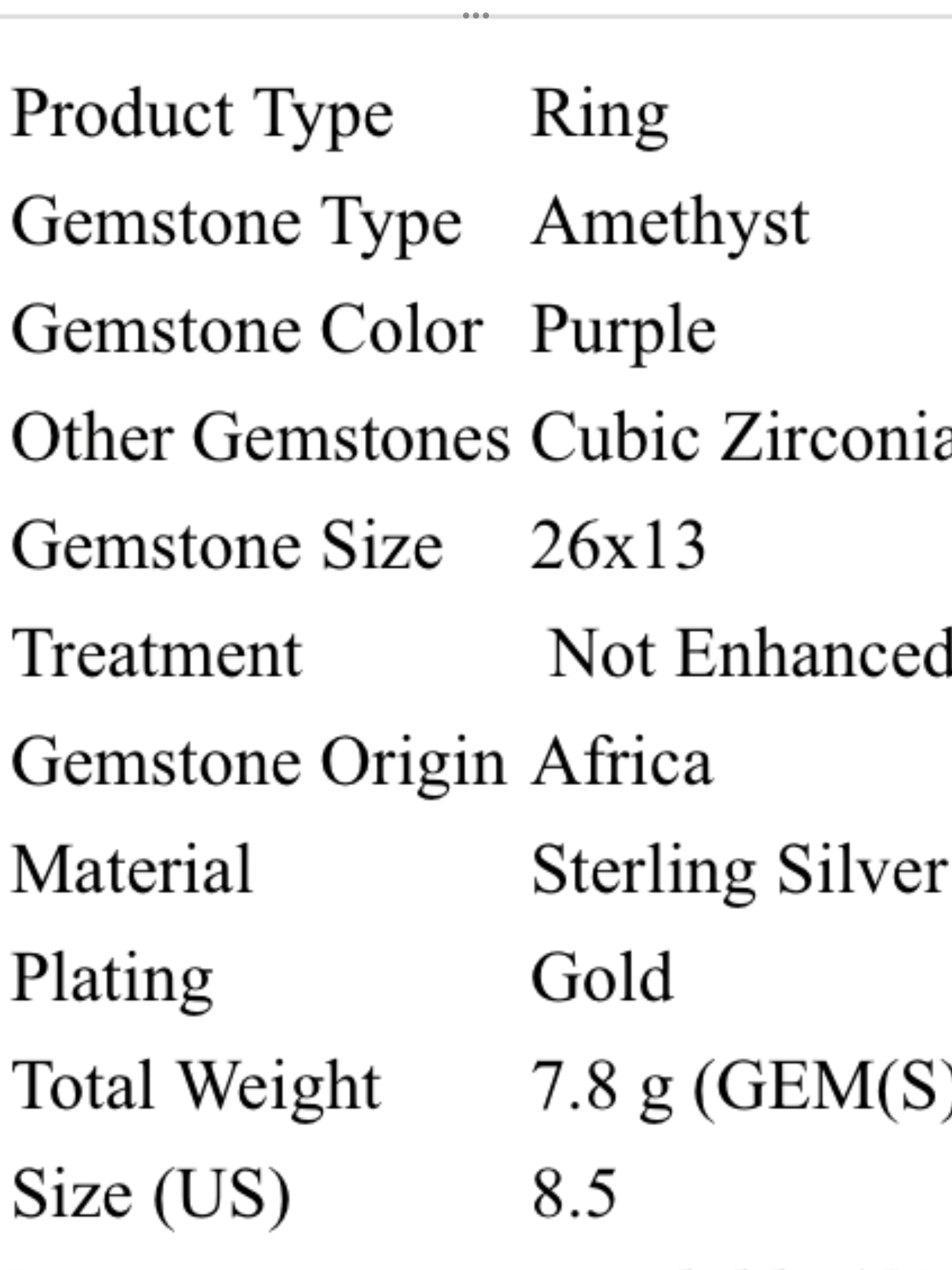 Breathtaking 23 CTW AAA Genuine Amethyst Ring