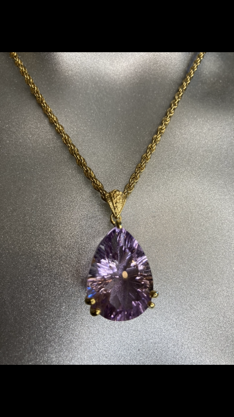 Genuine Rare, Rose Du France Amethyst Pendant