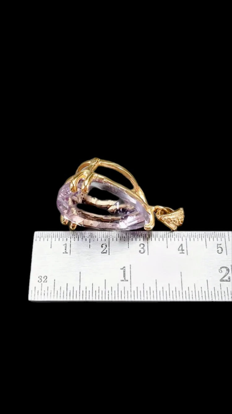 Genuine Rare, Rose Du France Amethyst Pendant