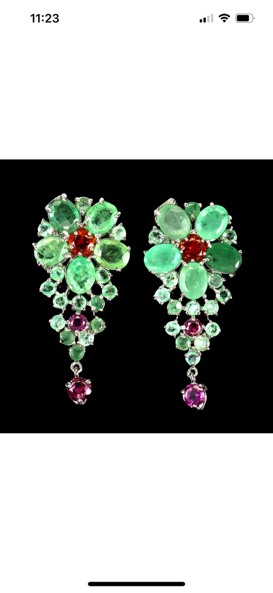 Genuine Emerald Earrings