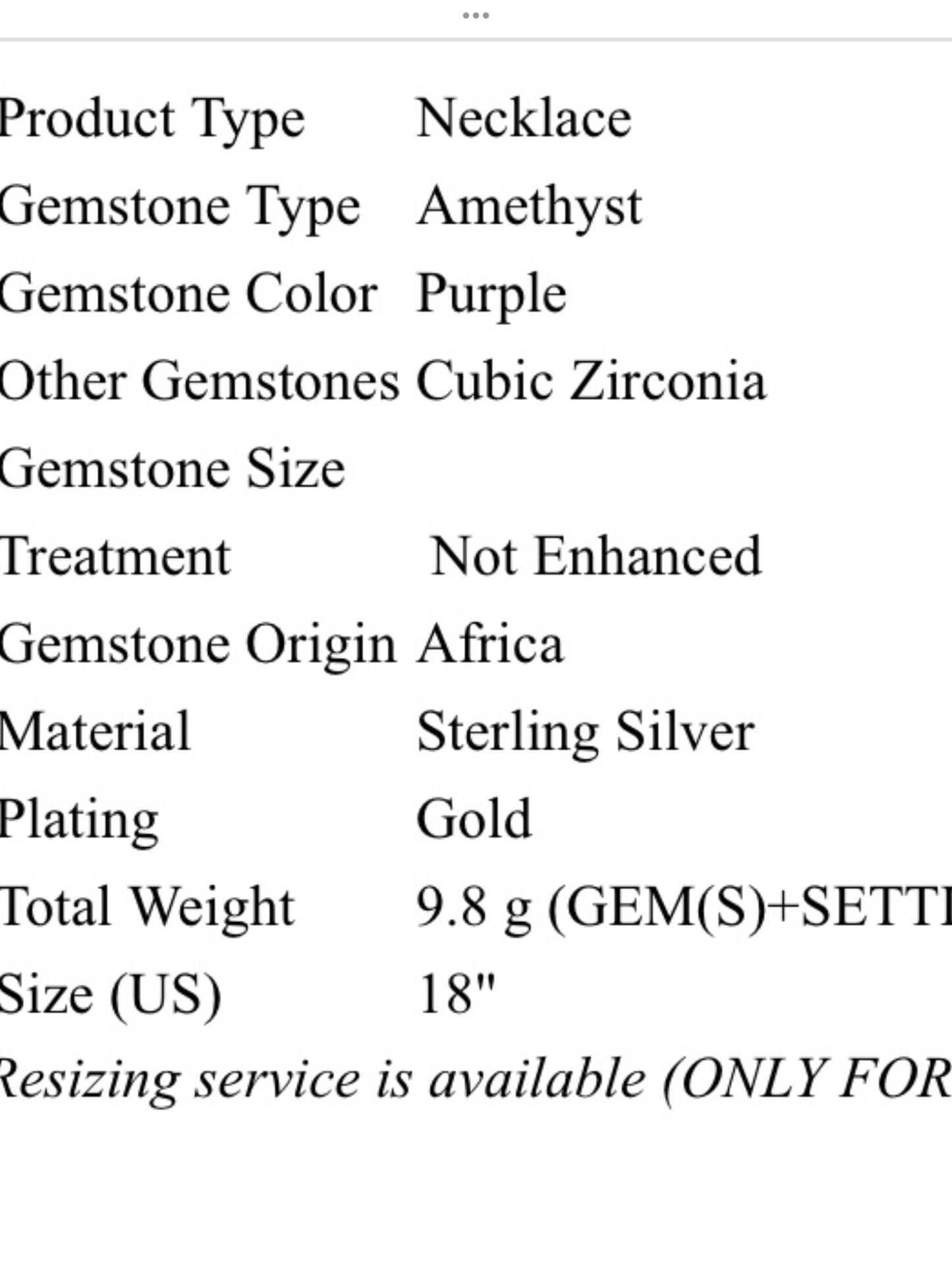 Pear Shaped Genuine Amethyst Pendant