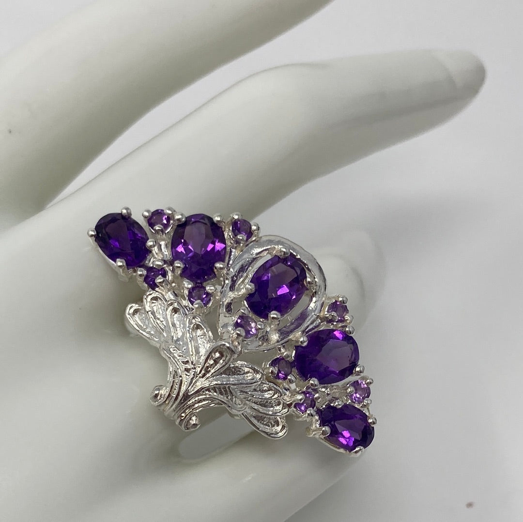 Miss Debbie’s Genuine Amethyst Fan Ring