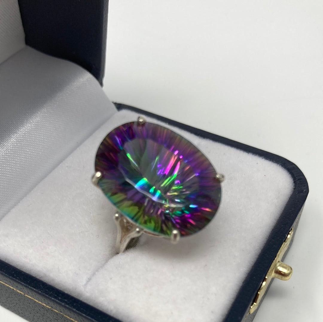 Mysterious Mystic Fire Topaz Ring Topaz