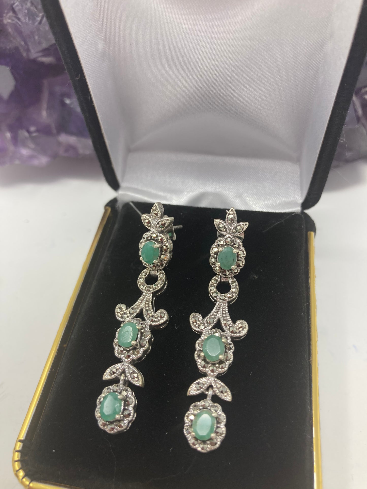 Enchanting Genuine Emerald Earrings