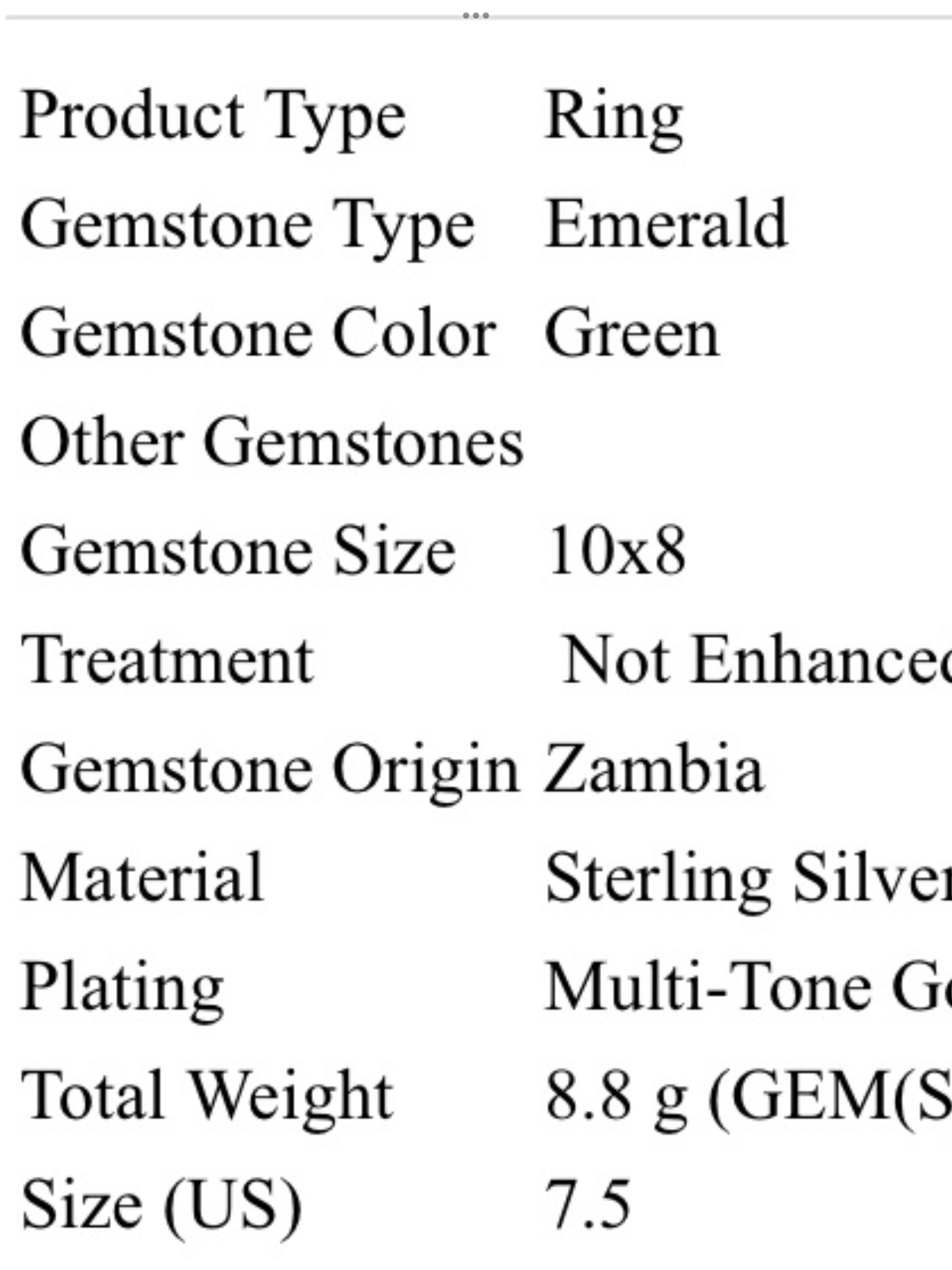Raw Natural Uncut Emerald Ronh