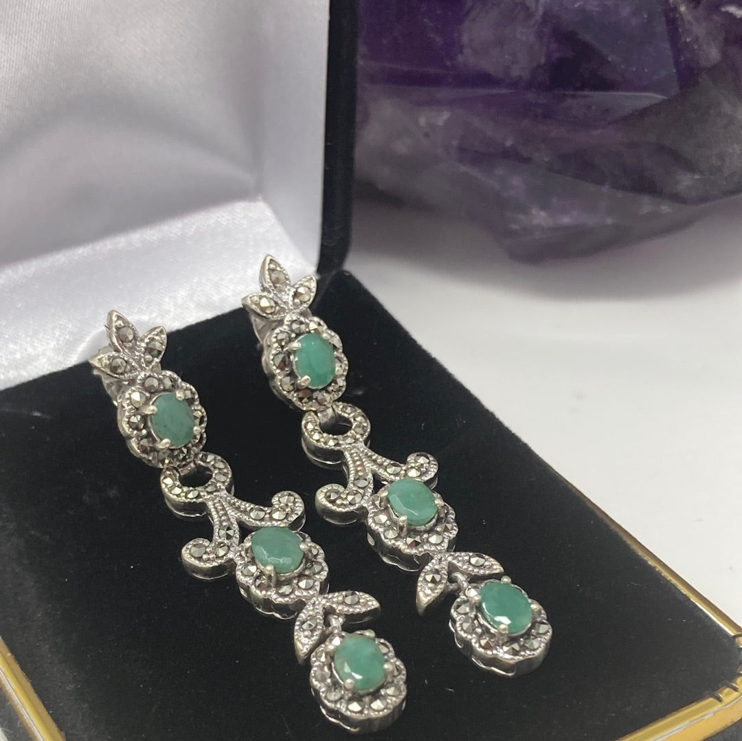Enchanting Genuine Emerald Earrings