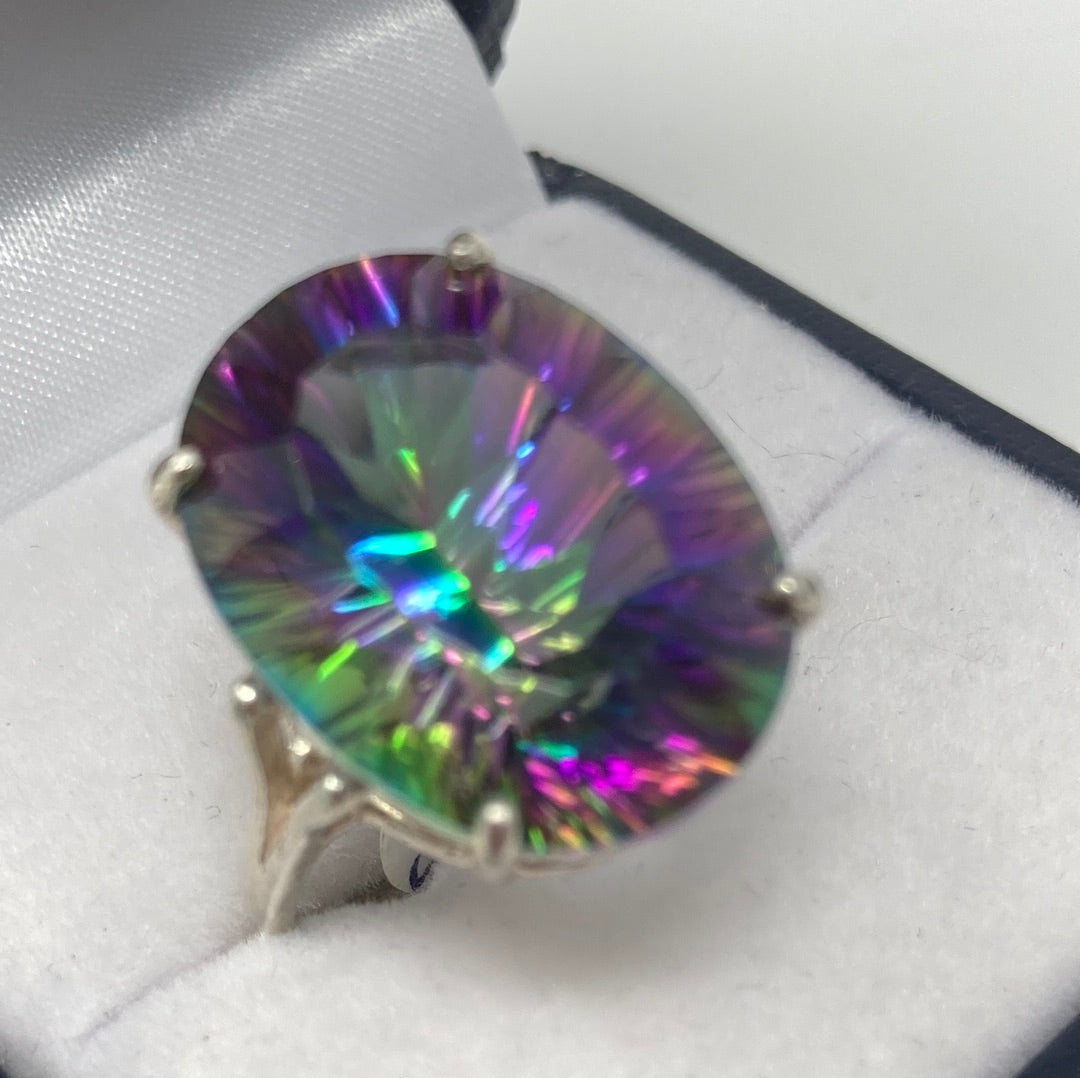 Mysterious Mystic Fire Topaz Ring Topaz