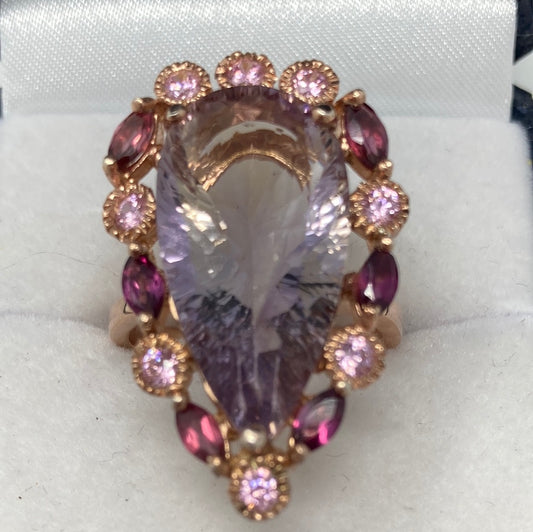 Awesome Genuine 18 CTW Ametrine Ring