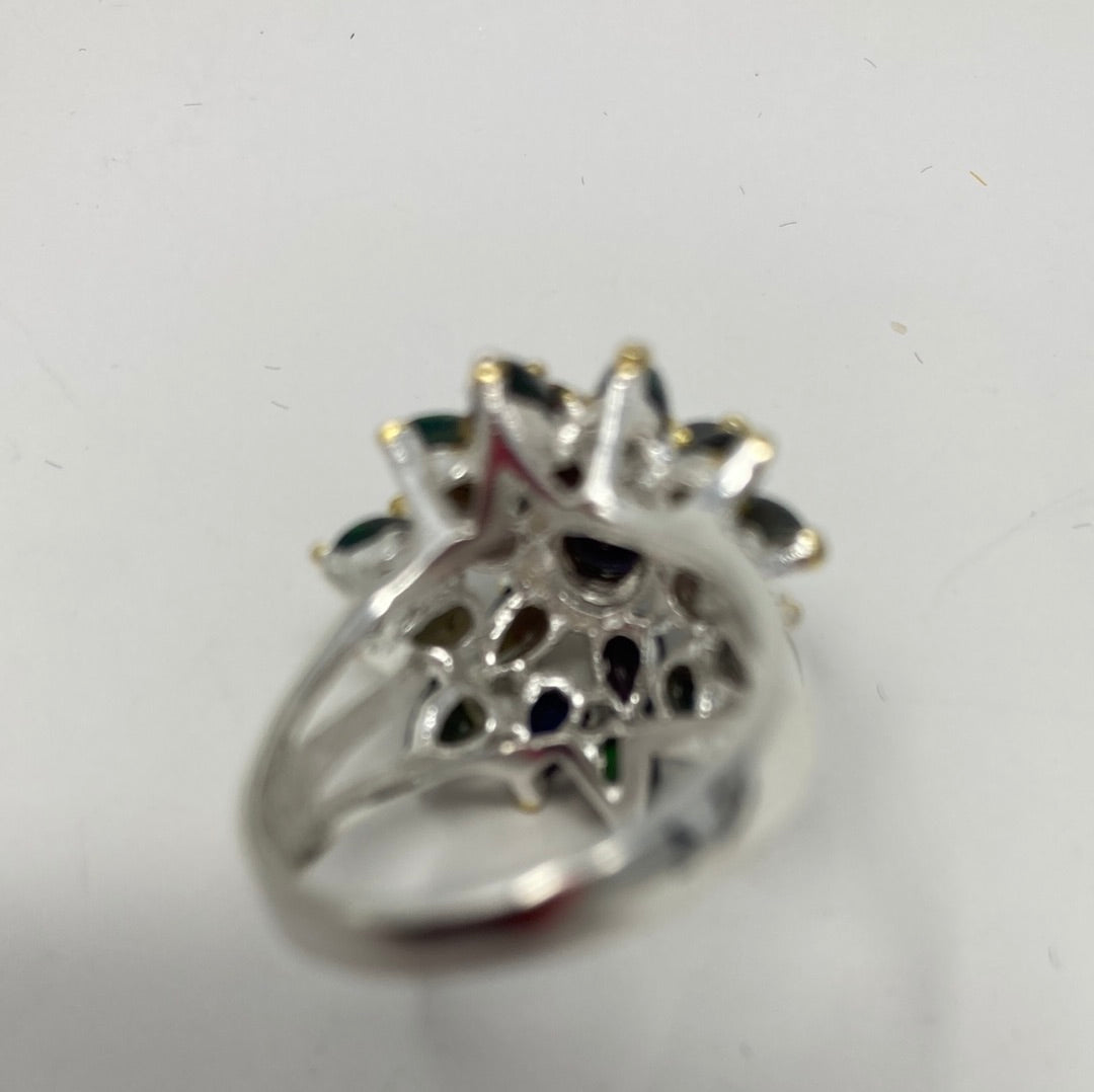 Incandescent Genuine Fiery Black Opal Ring