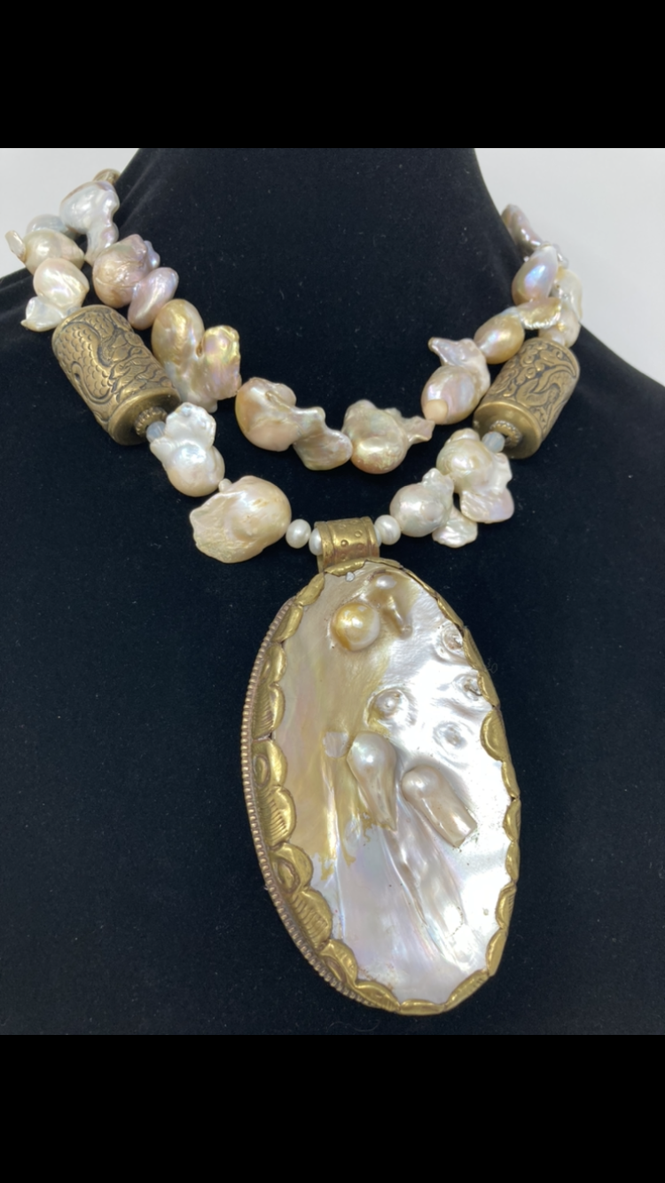 Genuine Baroque Pearl Necklace Handmade Artist Original
