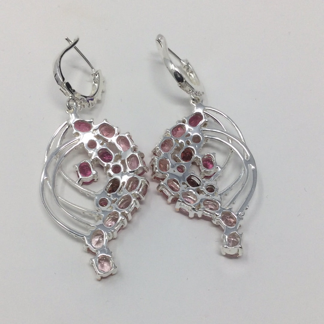 Hold For Victoria 0 Genuine Pink & Red Tourmaline Earrings