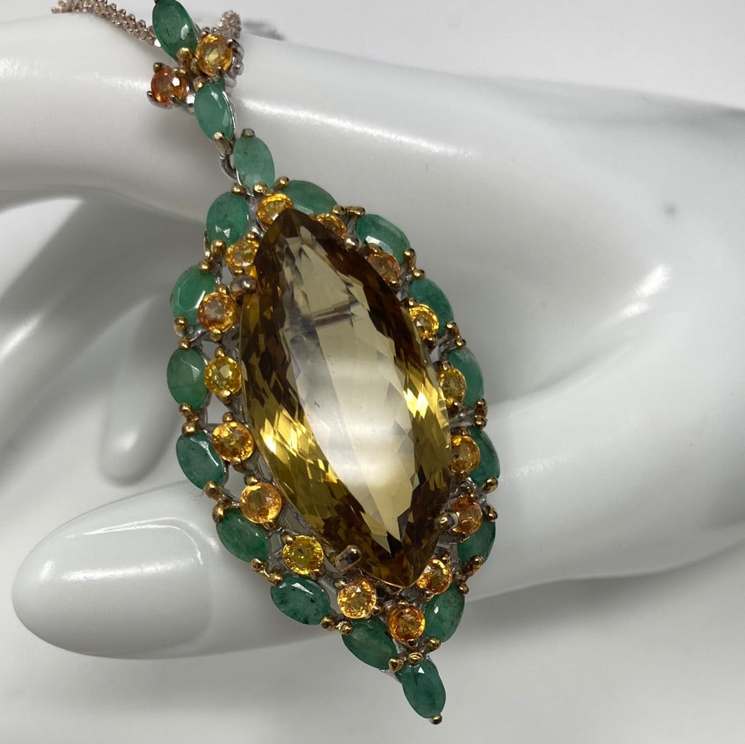 Tempting Genuine Marquee Citrine Pendant