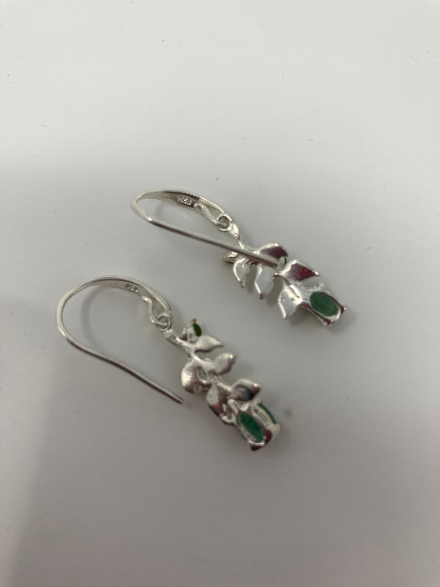 Genuine Emerald & Russian Chrome Diopside Earrings