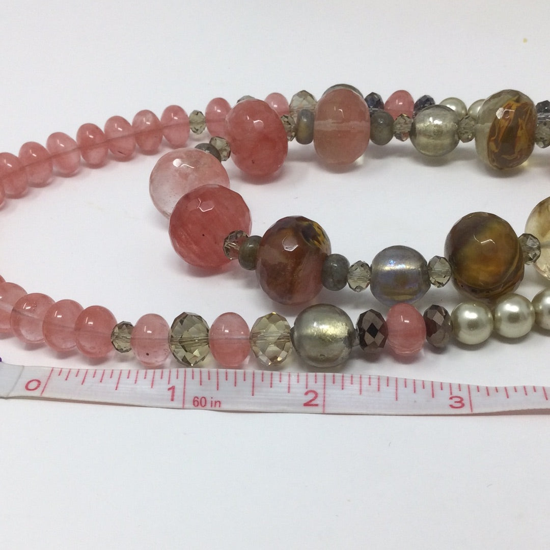 Georgia Peach Art Glass Necklace Artist Original