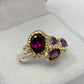 Genuine Garnet & Amethyst Ring