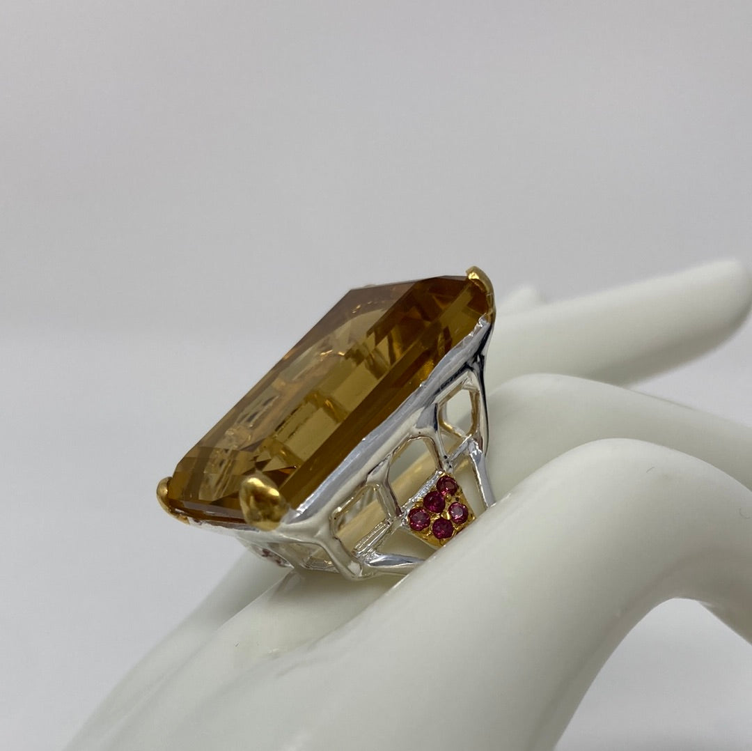 Monumental 45 CTW Genuine Citrine Ring