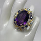 Unbelievable 32 CTW Genuine Amethyst with Sapphires, Iolite & Topaz Ring