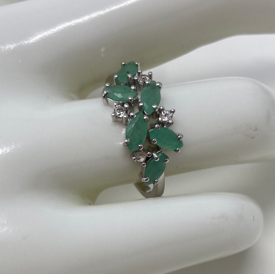 Genuine Emerald Marquee Cut Ring