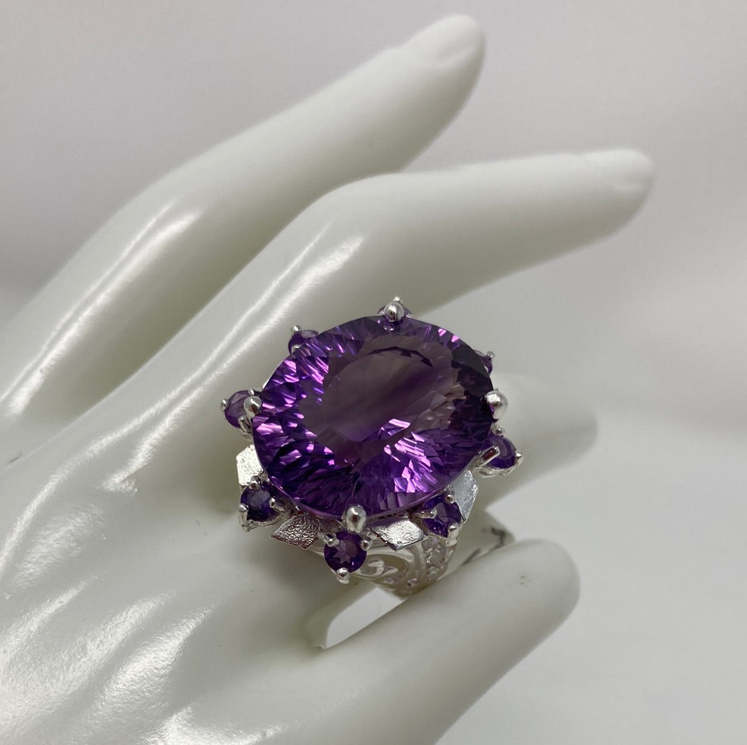 Passionate Genuine 34CTW Amethyst Ring