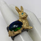 Remarkable Genuine Faceted Black Opal Bunny Ring