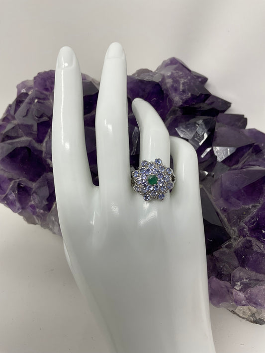 Genuine Emerald & Tanzanite Ring