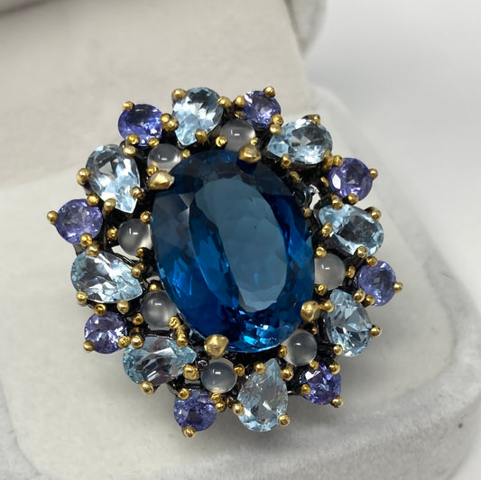 Exceptional Genuine London Blue Topaz, Aquamarine & Tanzanite