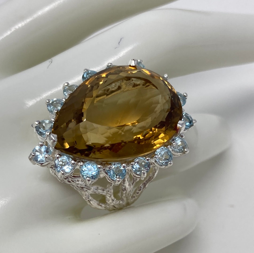 Astounding 40 CTW GENUINE CITRINE RING