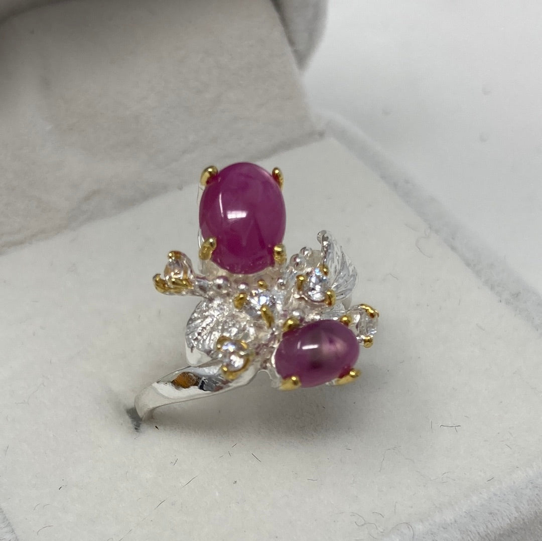 Genuine Pink Star Ruby Ring