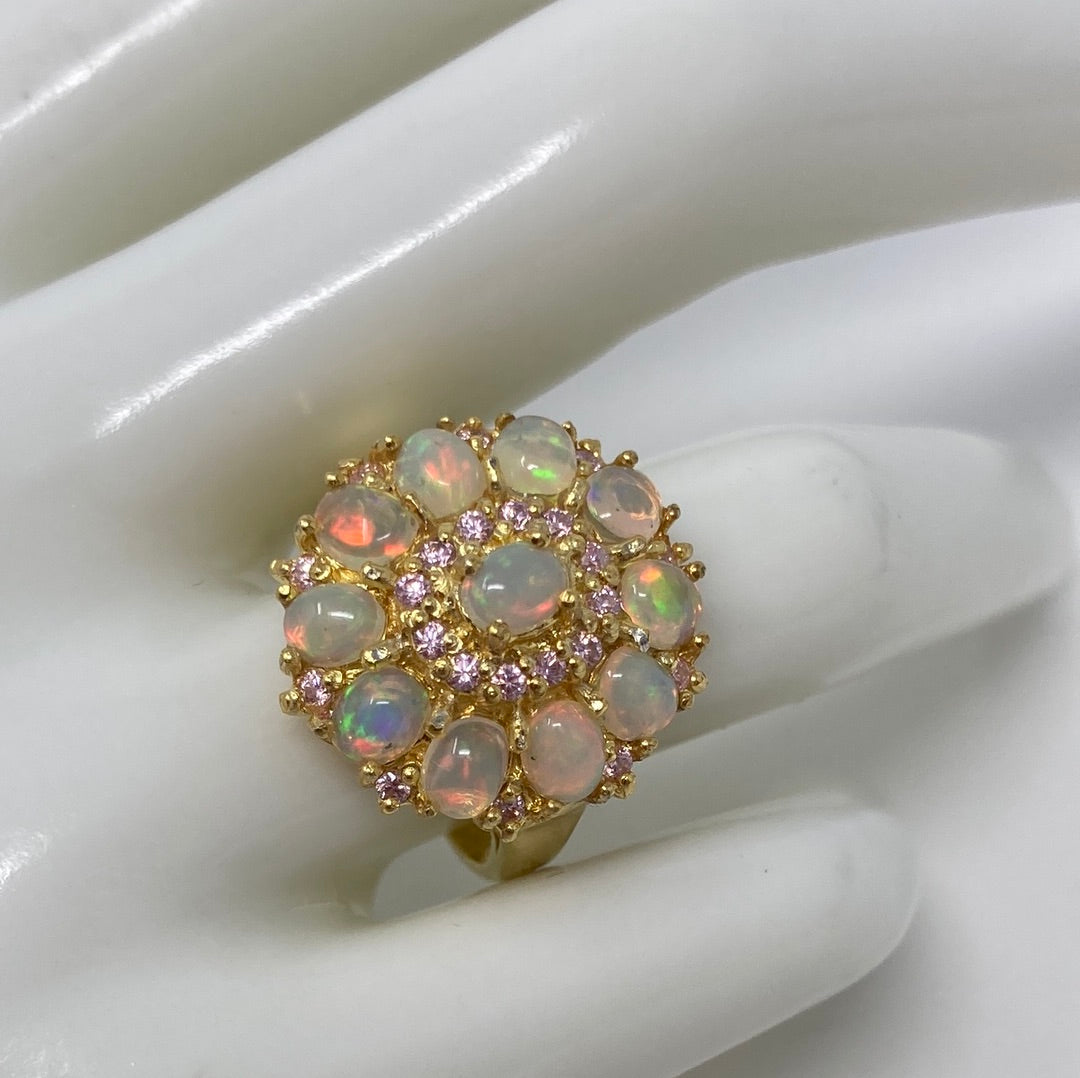 Genuine Natural Fiery Opal  Ring