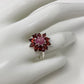 Genuine Ruby Cabochon & Garnet Ring