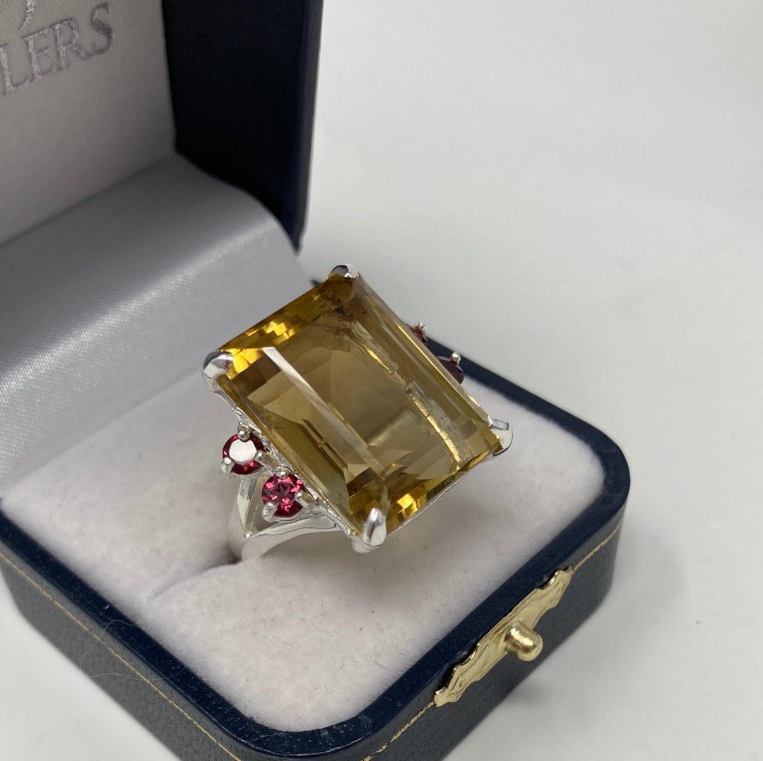 Decadent 30 CTW Genuine Citrine Ring