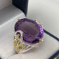 Majestic 40 CTW GENUINE AMETHYST & Topaz Ring