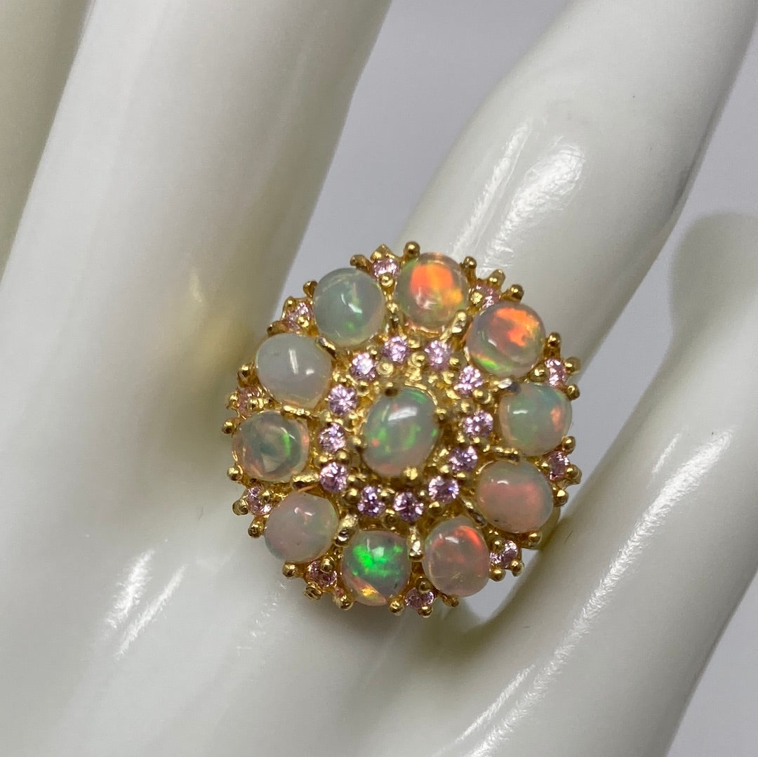 Genuine Natural Fiery Opal  Ring